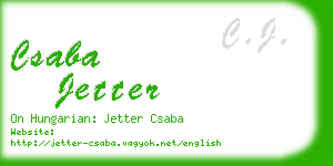 csaba jetter business card